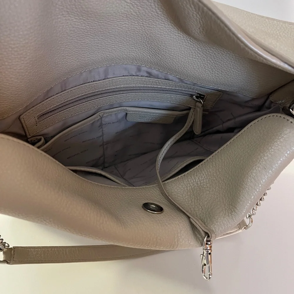 Michael Kors Astor Silver Studded Cement Large leather Hobo‎